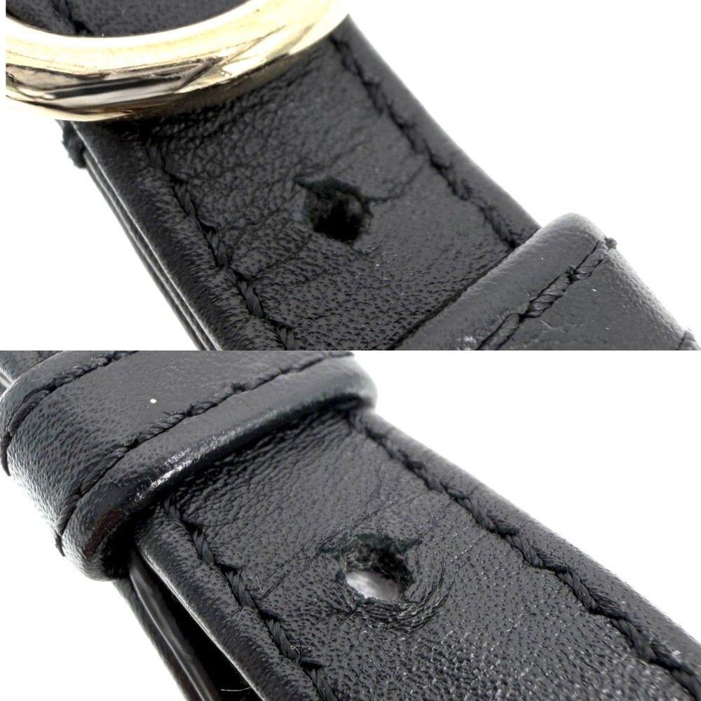 Chanel Shoulder Bag Chez Blanc Stitch CC Logo Bag Crossbody Leather Black Gold — view 7