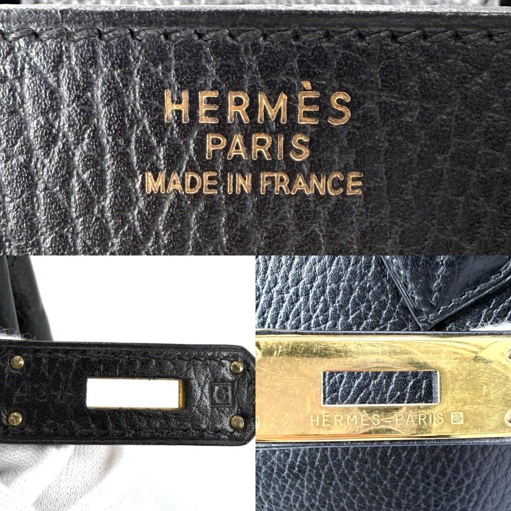 Hermes Handbag Birkin 35 Retourne Leather Black Gold — view 5