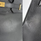 Hermes Handbag Birkin 35 Retourne Leather Black Gold — view 6