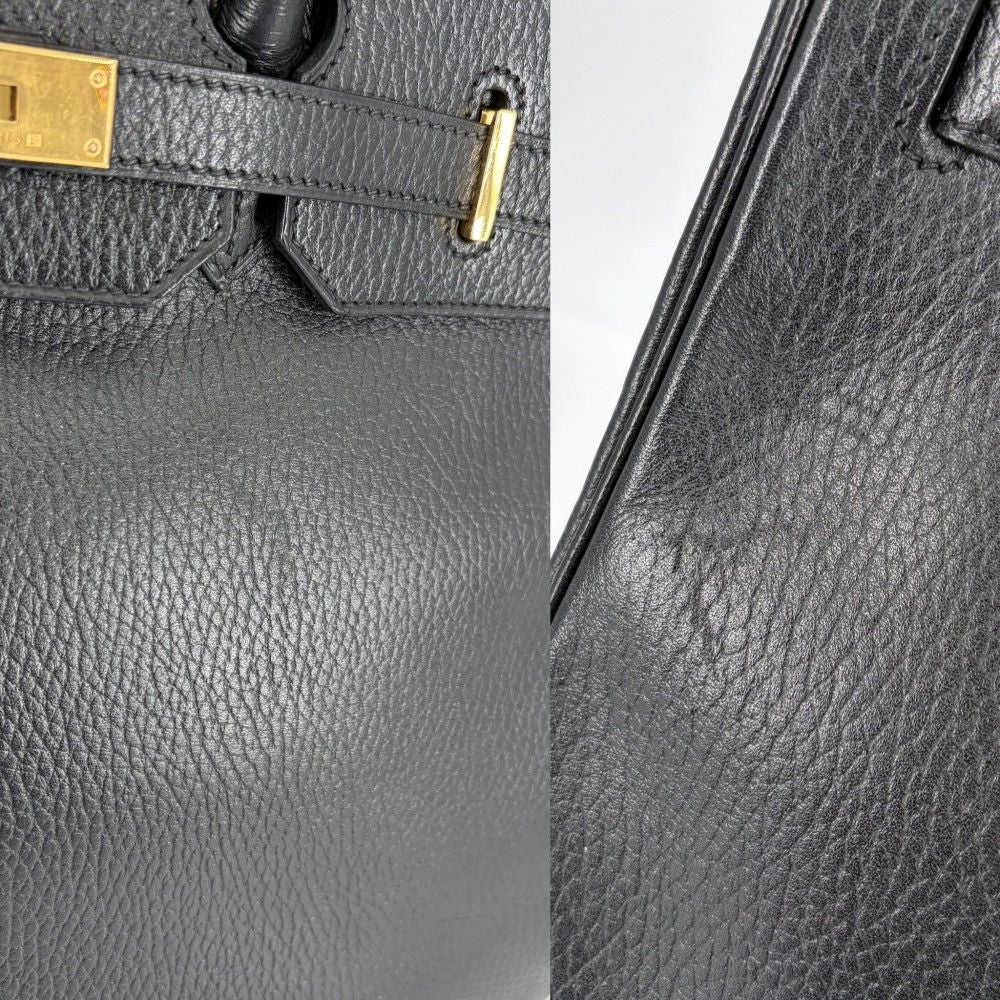 Hermes Handbag Birkin 35 Retourne Leather Black Gold — view 6