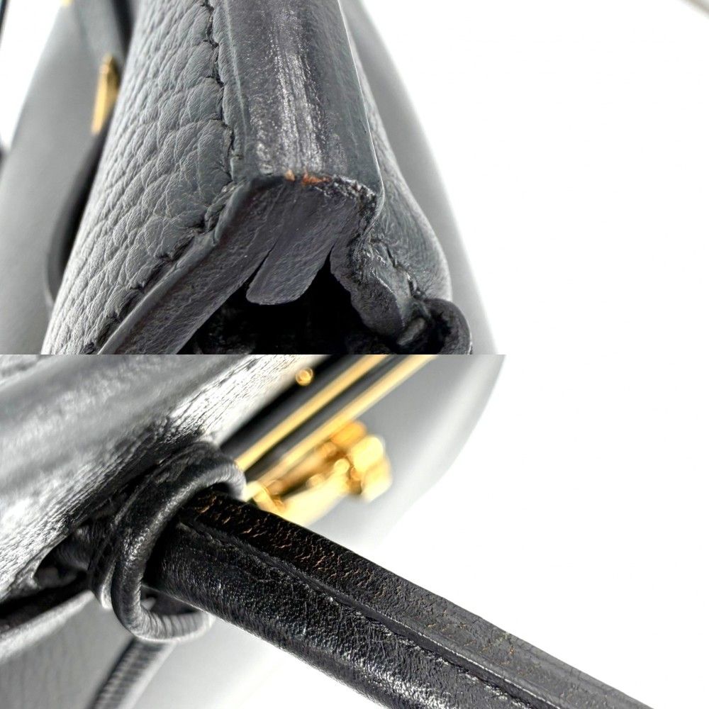 Hermes Handbag Birkin 35 Retourne Leather Black Gold — view 7