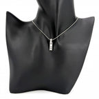 Tiffany & Co Necklace Atlas Bar Pendant 18k WG White Gold Diamond — view 3