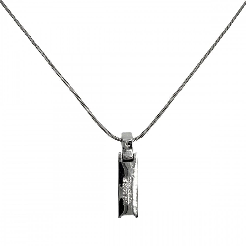 Tiffany & Co Necklace Atlas Bar Pendant 18k WG White Gold Diamond — view 2