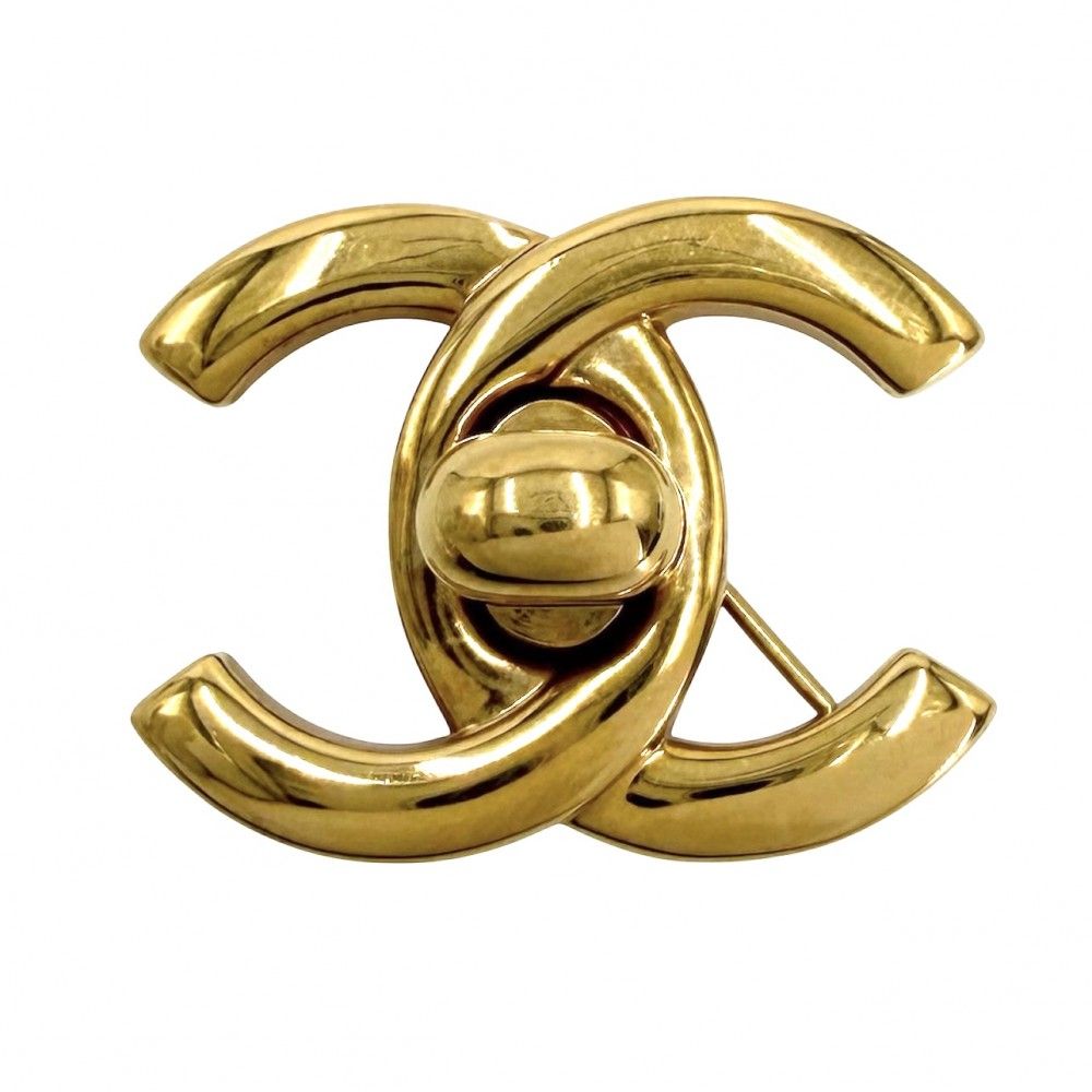 Chanel Brooch CC Logo Turnlock