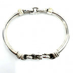 Tiffany & Co Bangle Double Loop Combination Bracelet 18k YG 925 Sterling Silver — view 3