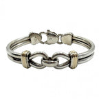 Tiffany & Co Bangle Double Loop Combination Bracelet 18k YG 925 Sterling Silver