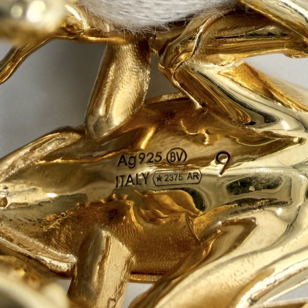 Bottega Veneta Ring Lana Frog 925 Sterling Silver Gold