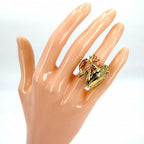 Bottega Veneta Ring Lana Frog 925 Sterling Silver Gold