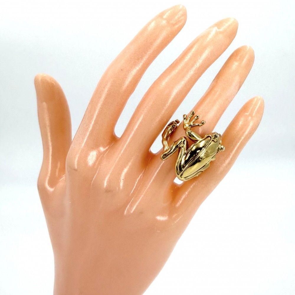 Bottega Veneta Ring Lana Frog 925 Sterling Silver Gold