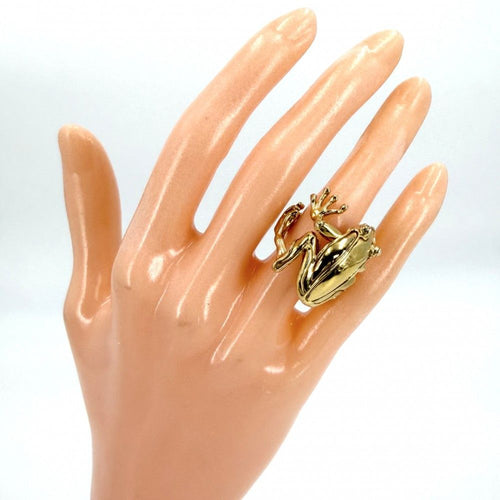 Bottega Veneta Ring Lana Frog 925 Sterling Silver Gold
