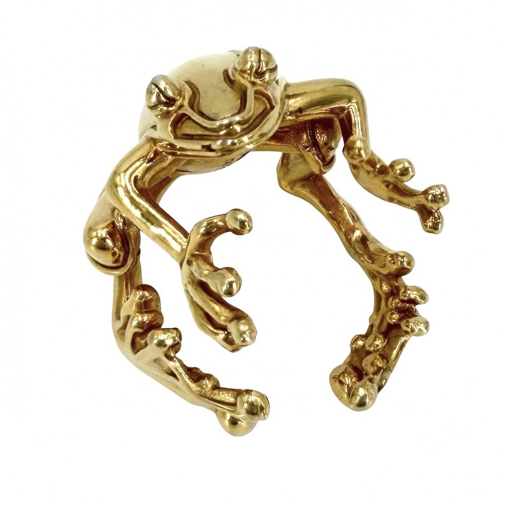 Bottega Veneta Ring Lana Frog 925 Sterling Silver Gold