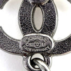 Chanel Earrings CC Logo Swing Rhinestone Silver — view 6