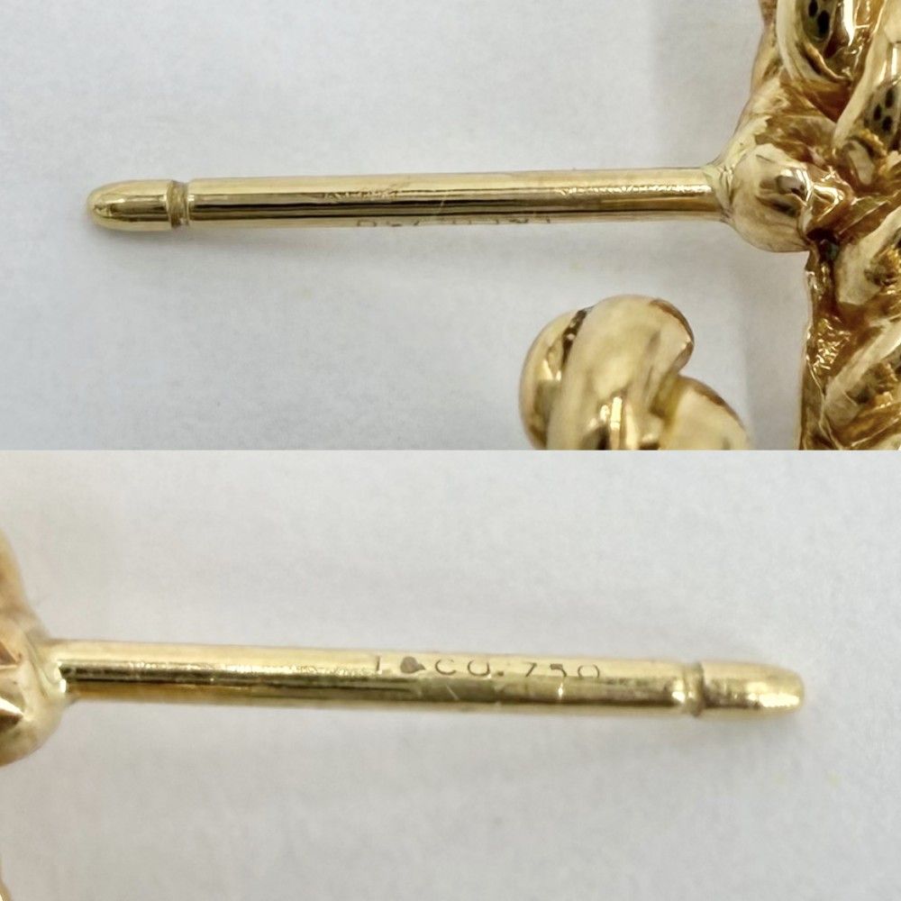 Tiffany & Co Earrings Twist 18k YG Gold Pearl — view 3