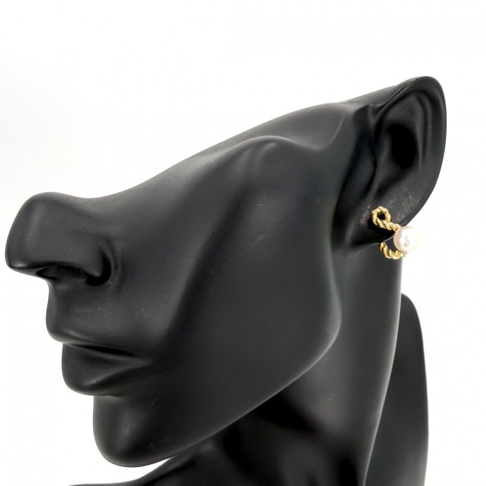 Tiffany & Co Earrings Twist 18k YG Gold Pearl — view 2