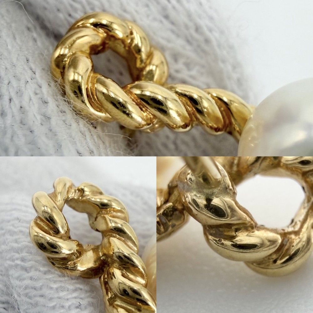 Tiffany & Co Earrings Twist 18k YG Gold Pearl — view 6