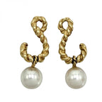 Tiffany & Co Earrings Twist 18k YG Gold Pearl
