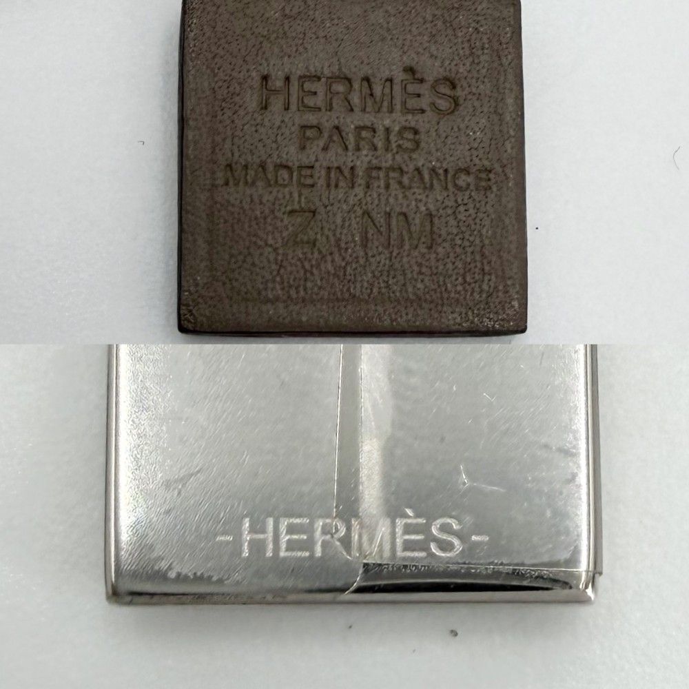 Hermes Necklace Au Kelly PM Cadena Star Leather Brown Silver — view 4