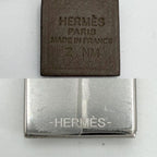 Hermes Necklace Au Kelly PM Cadena Star Leather Brown Silver — view 4