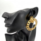 Chanel Earrings CC Logo Vintage Round 2 5 Gold — view 2
