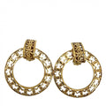Chanel Earrings CC Logo Vintage Round 2 5 Gold