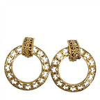 Chanel Earrings CC Logo Vintage Round 2 5 Gold