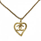 Chanel Necklace CC Logo Heart Vintage Chain Gold Plated — view 2