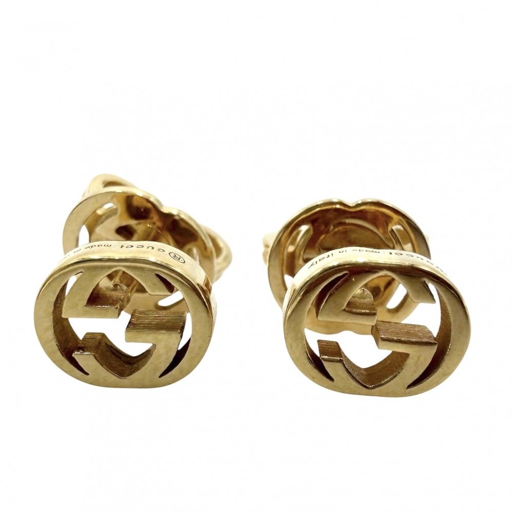 Gucci Earrings Interlocking 18k YG Small Simple Gold