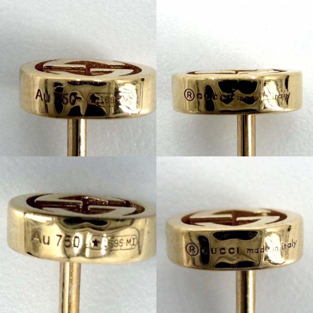 Gucci Earrings Interlocking 18k YG Small Simple Gold — view 5