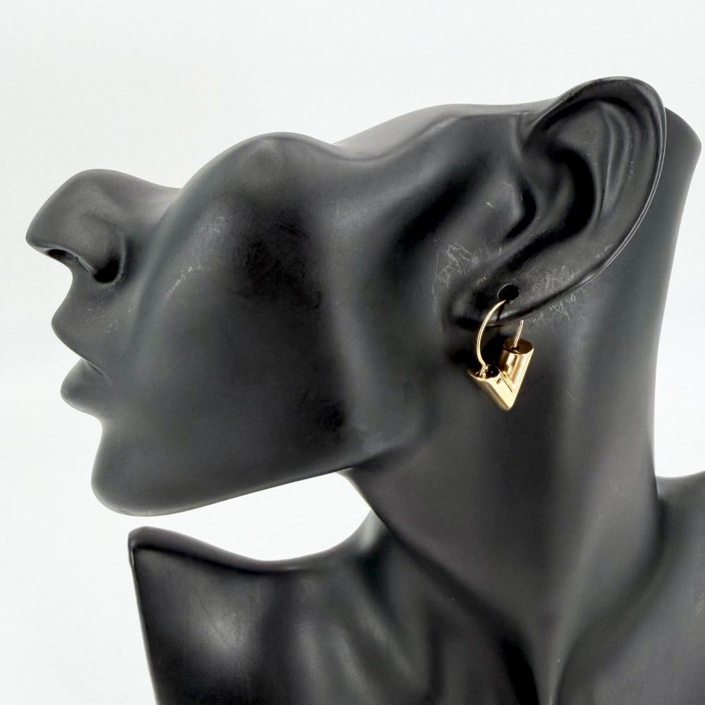 Louis Vuitton Earrings Essential Hoop Small Simple Gold — view 2