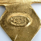 Chanel Brooch Cross CC Logo Vintage Gold Plated — view 4