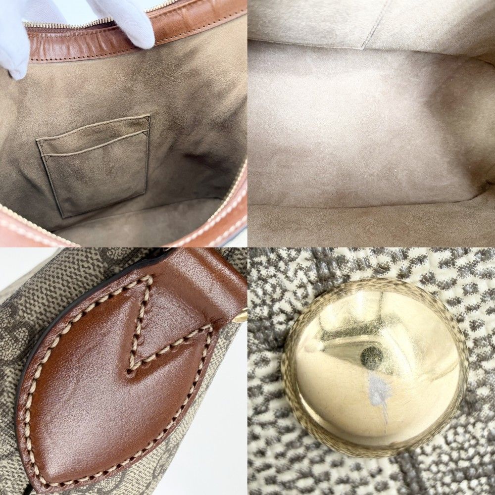 Gucci 2-Way Hobo Shoulder Bag Crossbody GG Supreme Canvas Leather Beige Brown — view 8