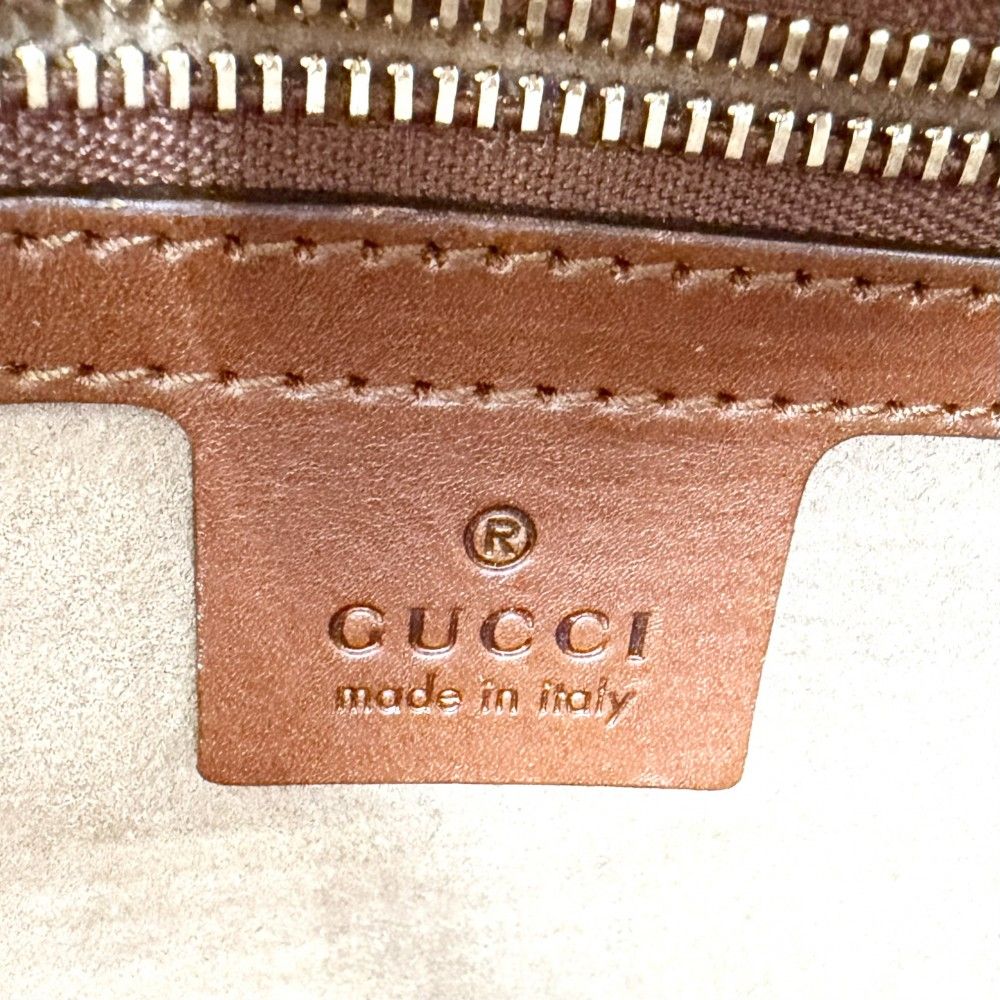 Gucci 2-Way Hobo Shoulder Bag Crossbody GG Supreme Canvas Leather Beige Brown — view 5