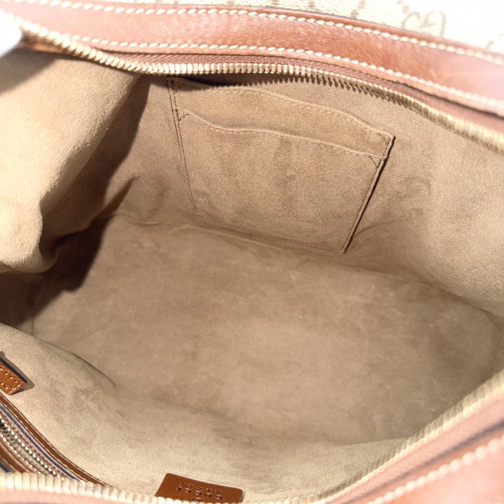 Gucci 2-Way Hobo Shoulder Bag Crossbody GG Supreme Canvas Leather Beige Brown — view 4
