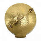 Chanel Brooch Stone CC Logo Vintage Round Gold Plated — view 2