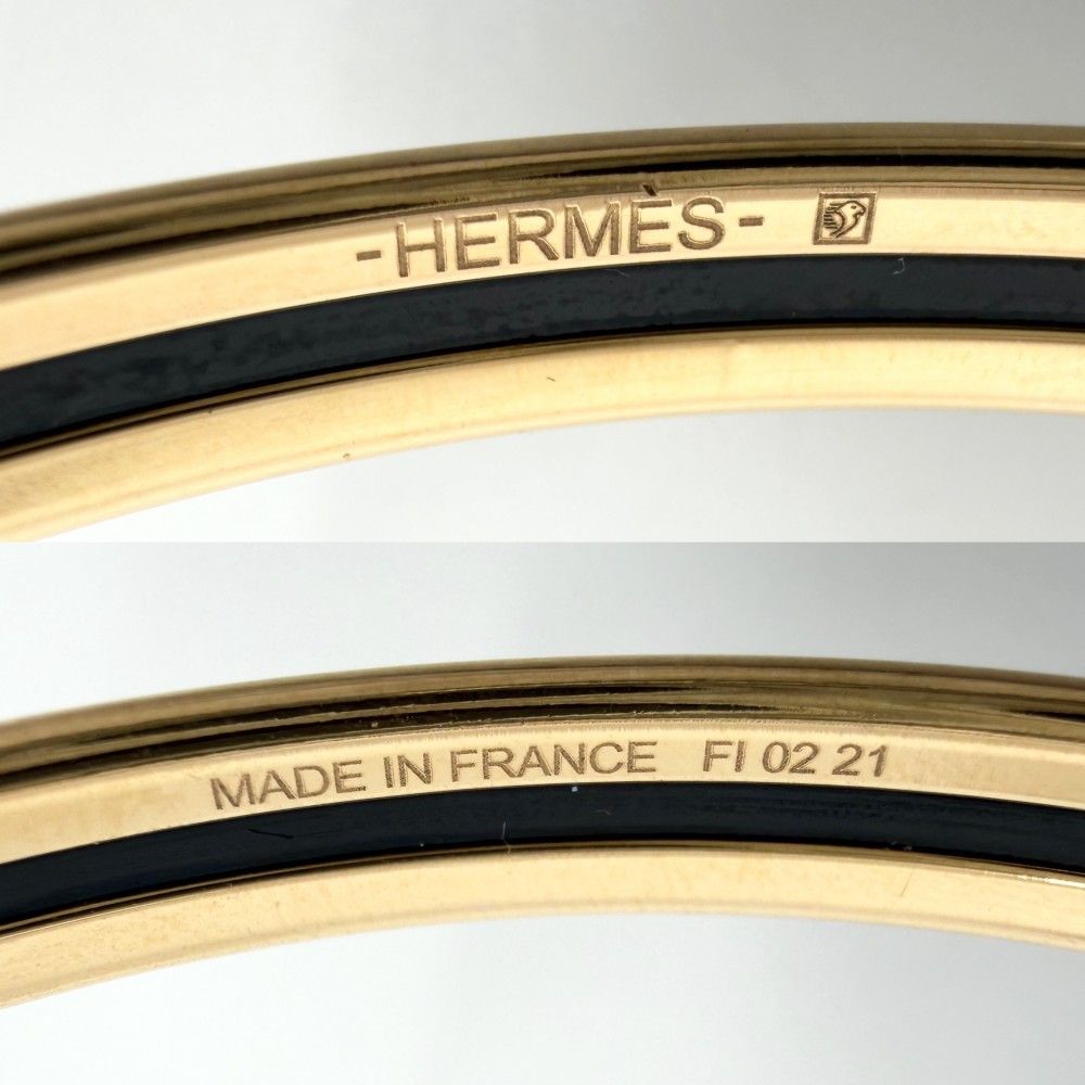 Hermes Bangle Enamel Bracelet Cloisonne Pink Gold — view 3