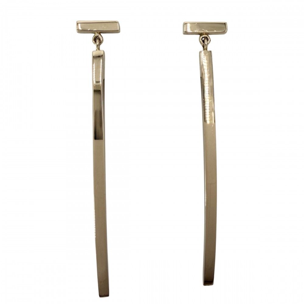 Tiffany & Co Earrings T Wire Bar 18k PG Gold