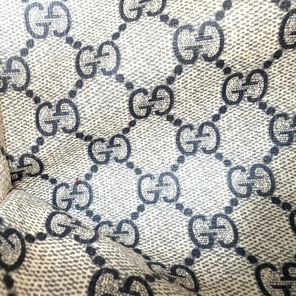Gucci 2-Way Tote Shoulder Crossbody Lido Cotton Linen Beige Navy Silver — view 7