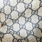 Gucci 2-Way Tote Shoulder Crossbody Lido Cotton Linen Beige Navy Silver — view 7