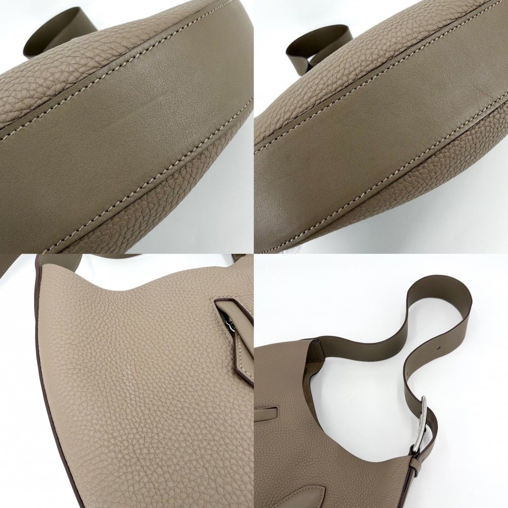 Hermes Shoulder Bag Arson Bag Brown Togo Swift Etoupe Silver — view 9