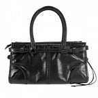 Prada 2-Way Boni Mini Shoulder Bag Crossbody Triangle Logo Tote Leather Black — view 2