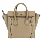 Celine 2-Way Luggage Nano Shoulder Bag Crossbody Leather Brown Silver — view 2