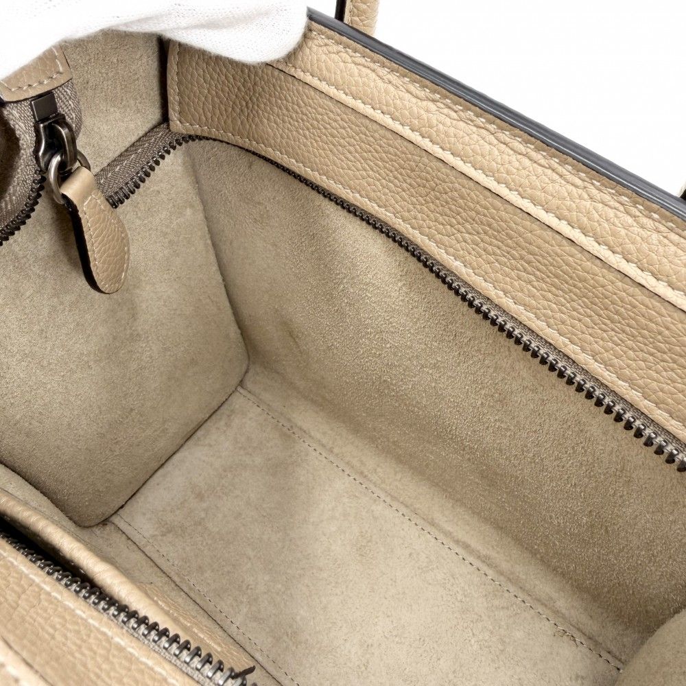 Celine 2-Way Luggage Nano Shoulder Bag Crossbody Leather Brown Silver — view 7