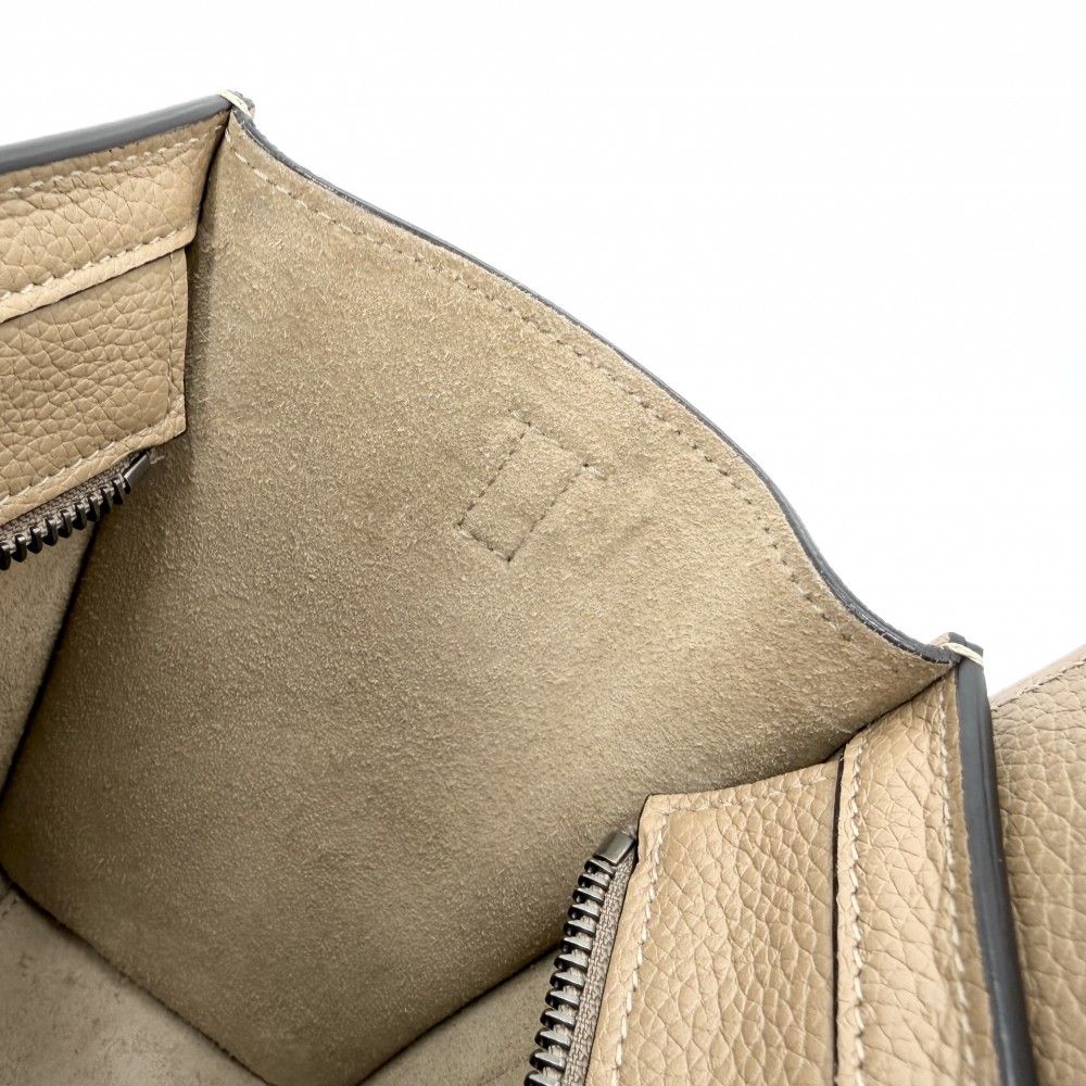 Celine 2-Way Luggage Nano Shoulder Bag Crossbody Leather Brown Silver — view 6