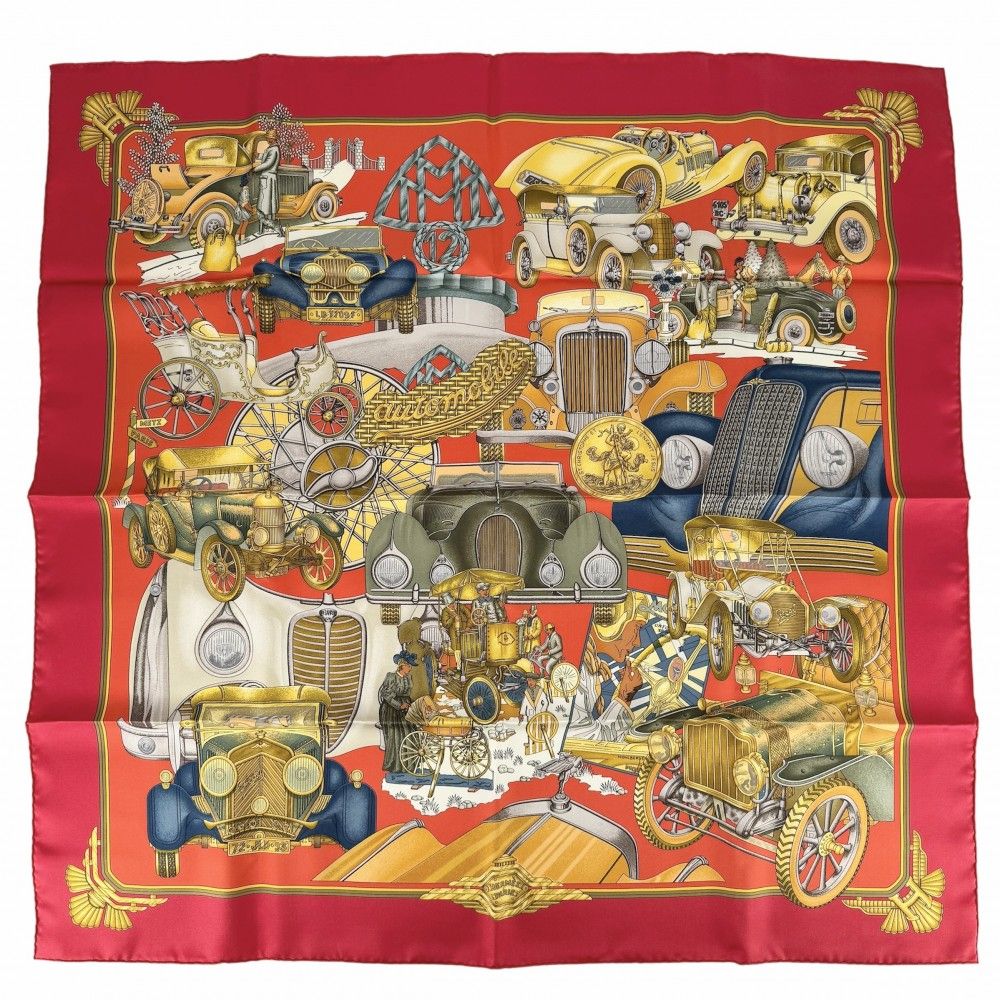 Hermes Scarf Carre 90 Automobile Carres Silk