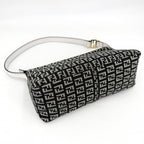 Fendi Handbag Zucchino One Shoulder Canvas Leather Black White Gold — view 3