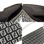 Fendi Handbag Zucchino One Shoulder Canvas Leather Black White Gold — view 7