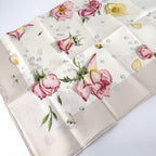 Hermes Scarf Carre 90 la Rosee Rose Drop Carres Silk Ivory — view 4