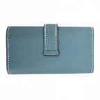 Hermes Key Case Bearn Quadruple Strand Leather Blue Gold Key Holder — view 2