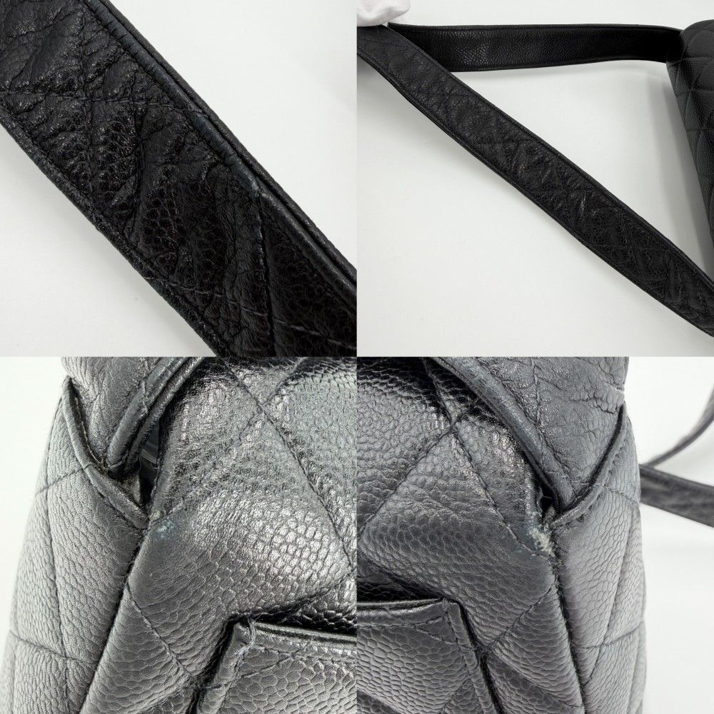 Chanel Shoulder Bag Quilted Crossbody Black Gold — view 9