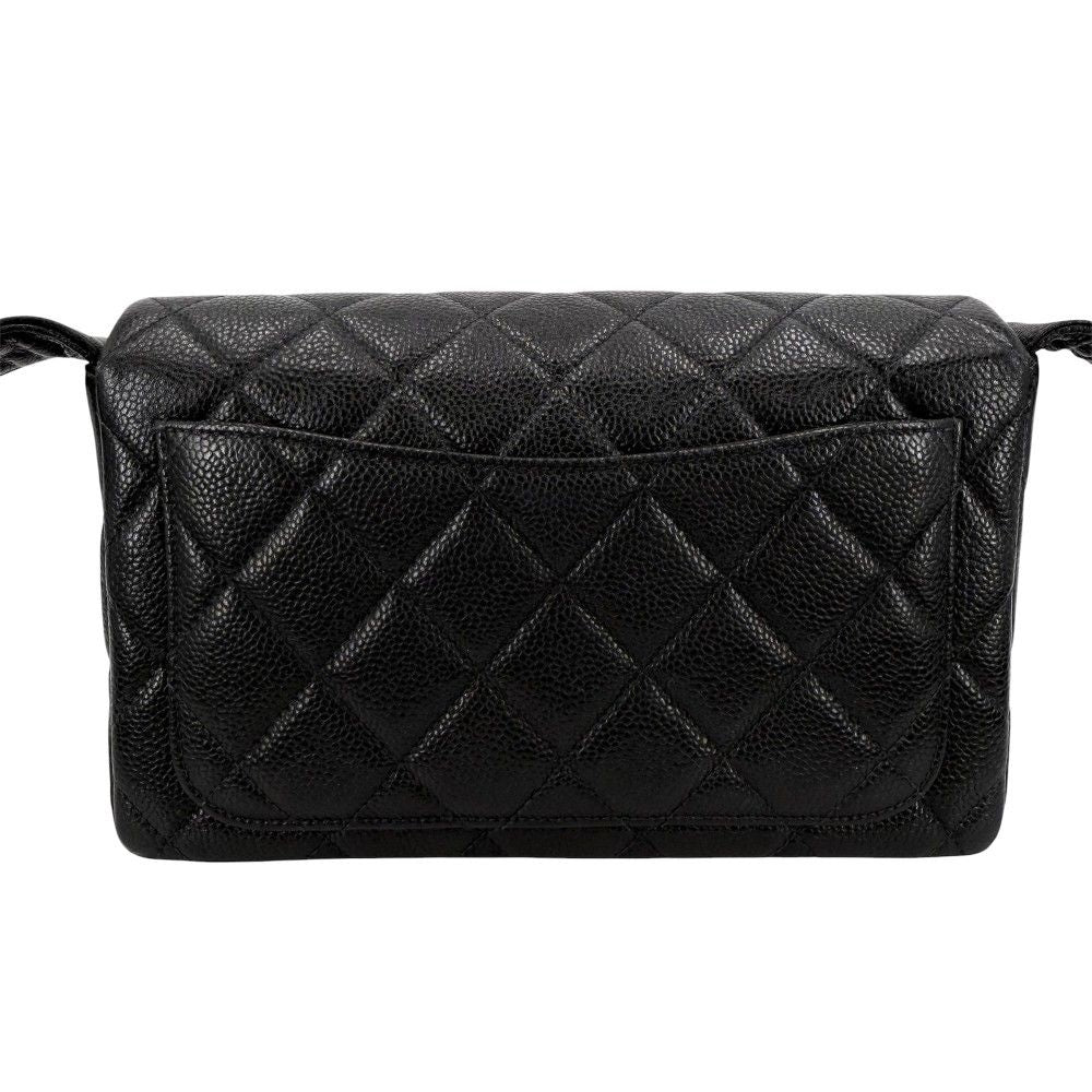Chanel Shoulder Bag Quilted Crossbody Black Gold — view 2